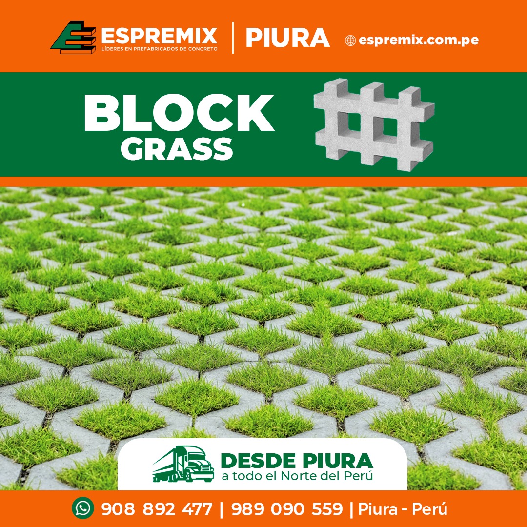 block grass prefabricados de hormigon Piura