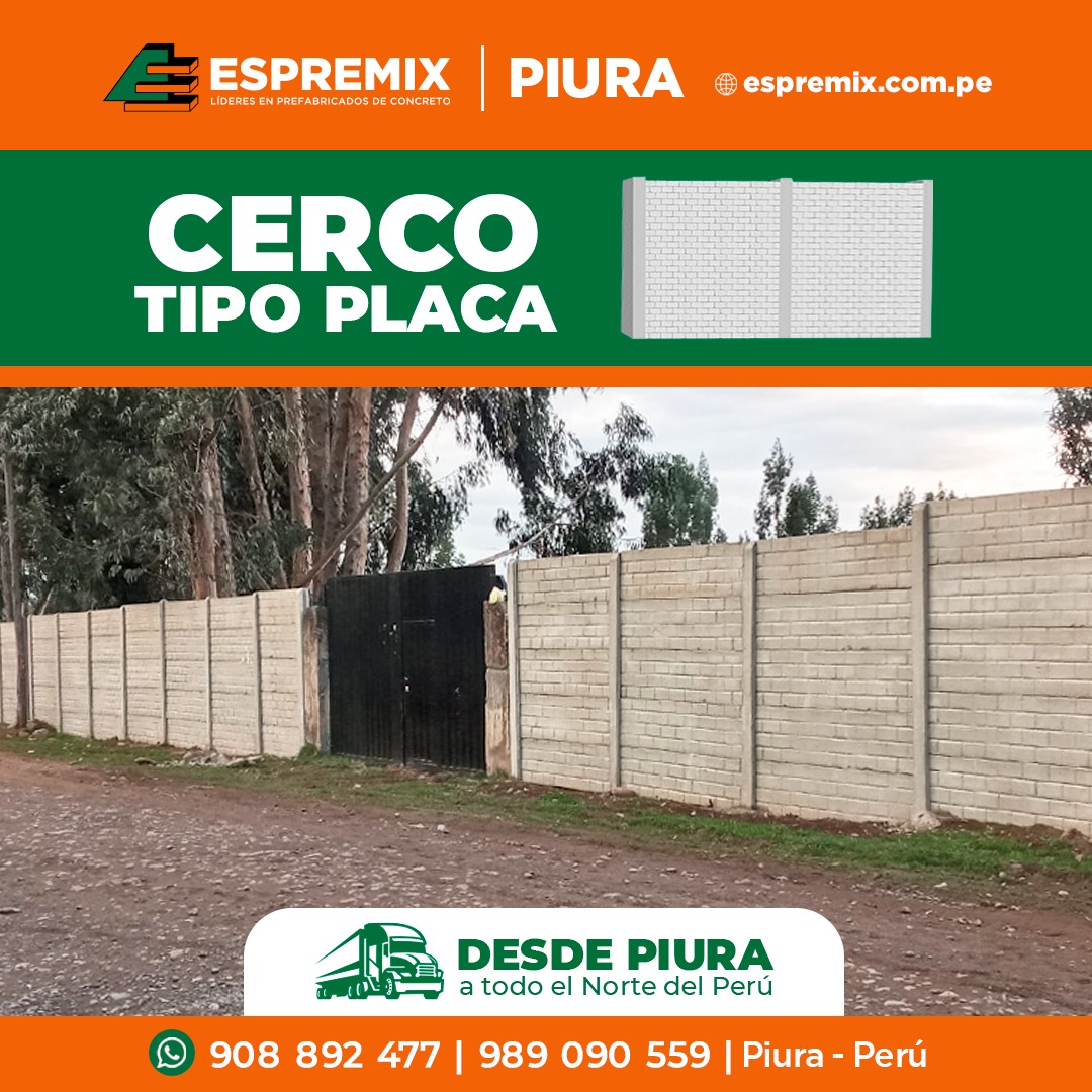 cercos tipo placa prefabricados de hormigon Piura